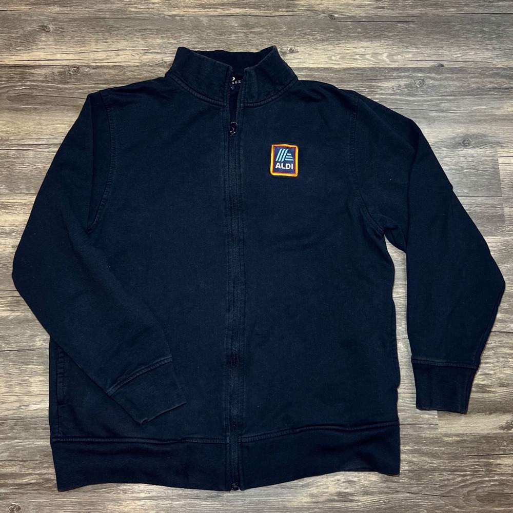 ALDI Employee‎ M Jacket Vantage Black Zip Up Workwear Corporate Core Normcore